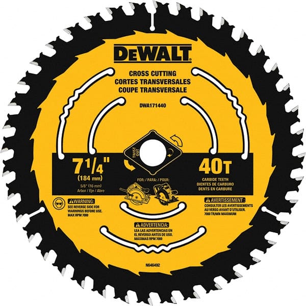 DeWALT - Wet & Dry-Cut Saw Blades   Blade Diameter (Inch): 7-1/4    Blade Material: Tungsten Carbide-Tipped - Exact Tooling