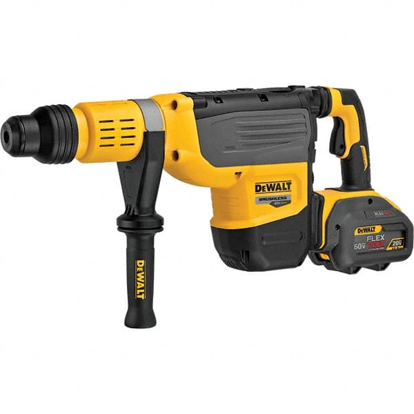 DeWALT - 60 Volt 2" SDS Max Chuck Cordless Rotary Hammer - 2210 BPM, 290 RPM, Reversible - Exact Tooling