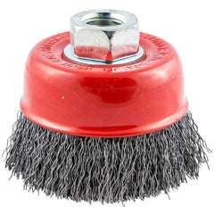Norton - 2-3/4" Diam 5/8-11 Threaded Arbor Carbon Steel Fill Cup Brush - Exact Tooling