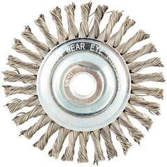 Norton - 4" OD, 5/8-11 Arbor Hole, Stringer Bead Stainless Steel Wheel Brush - Exact Tooling
