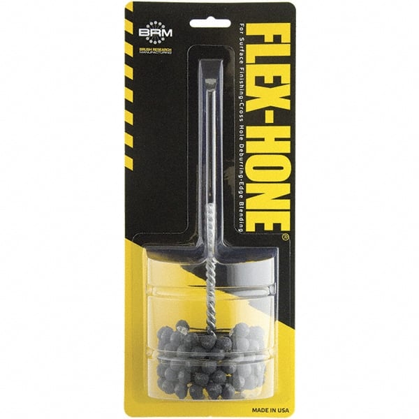 Brush Research Mfg. - 3-1/8" Bore Diam, 180 Grit, Silicon Carbide Flexible Hone - Medium, 1-1/2" OAL - Exact Tooling