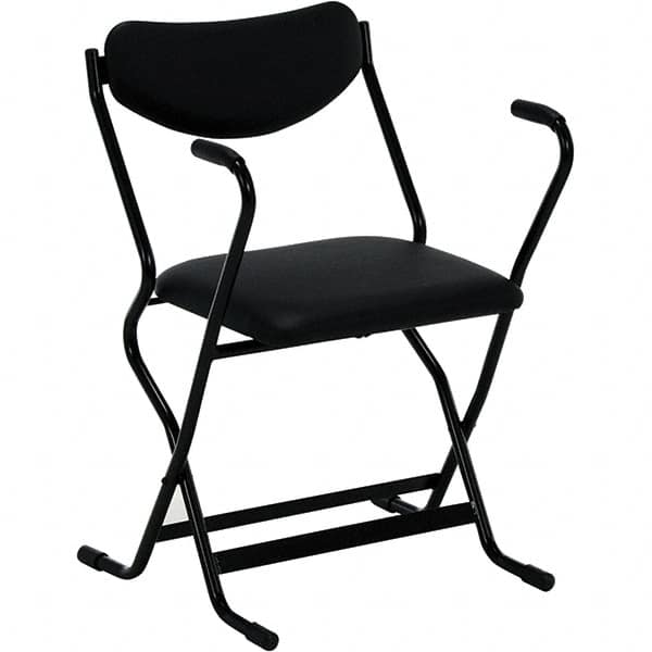 Vestil - 20-1/2" Wide x 28" High, Vinyl Folding Chair - Black - Exact Tooling