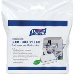 PURELL - Full First Aid Kits; First Aid Kit Type: Body Fluid Clean-Up ; Kit Type: Body Fluid Clean-Up Kit ; Container Type: Container ; Container Material: Plastic ; Overall Height: 3 ; Number of Pieces: 19 - Exact Tooling