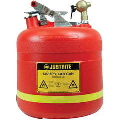 Justrite - Safety Disposal Cans; Capacity (Gal.): 5.000 ; Material: HDPE; Brass ; Color: Red ; Height (Inch): 17 ; Diameter (Inch): 11.5 ; Approval Listing/Regulations: FM - Exact Tooling
