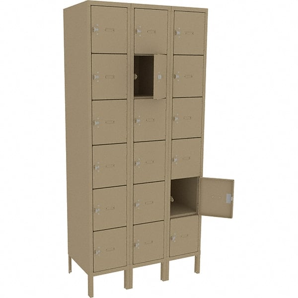 Tennsco - 18 Door, 18 Vertical Tier, Welded Locker - Exact Tooling