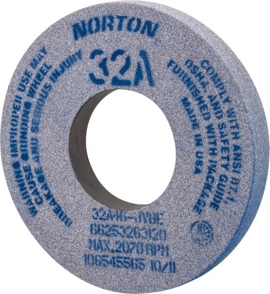 Norton - 12" Diam x 5" Hole x 1-1/2" Thick, J Hardness, 46 Grit Surface Grinding Wheel - Aluminum Oxide, Type 1, Coarse Grade, 2,070 Max RPM, Vitrified Bond, No Recess - Exact Tooling
