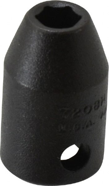 Proto - 3/8" Drive 1/4" Standard Impact Socket - 6 Points, 1-3/32" OAL - Exact Tooling