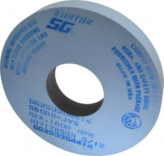 Norton - 14" Diam x 5" Hole x 2" Thick, J Hardness, 60 Grit Surface Grinding Wheel - Ceramic, Type 1, Medium Grade, 1,800 Max RPM, Vitrified Bond, No Recess - Exact Tooling