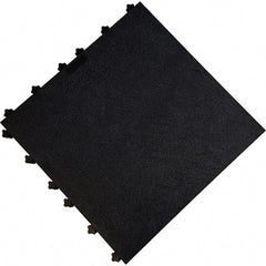 Ergo Advantage - 18" Long x 18" Wide x 1" Thick, Anti-Fatigue Modular Matting Anti-Fatigue Flooring - 2 Interlocking Sides, Black, For Dry Areas - Exact Tooling