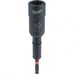 Milwaukee Tool - 1/2" Lineman's Utility Socket - 7/16" Drive, 10" OAL, 2.3" Socket Nose Diam - Exact Tooling