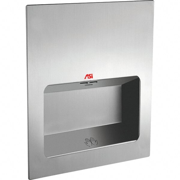 ASI-American Specialties, Inc. - 1000 Watt Satin Stainless Steel Finish Electric Hand Dryer - 110/120 Volts, 10.4 Amps, 12-19/32" Wide x 15-3/4" High x 4-1/16" Deep - Exact Tooling