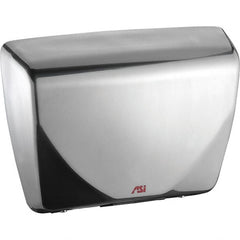 ASI-American Specialties, Inc. - 2200 Watt Satin Stainless Steel Finish Electric Hand Dryer - 100-240 Volts, 18.3 Amps, 14-7/16" Wide x 10-13/16" High x 3-15/16" Deep - Exact Tooling