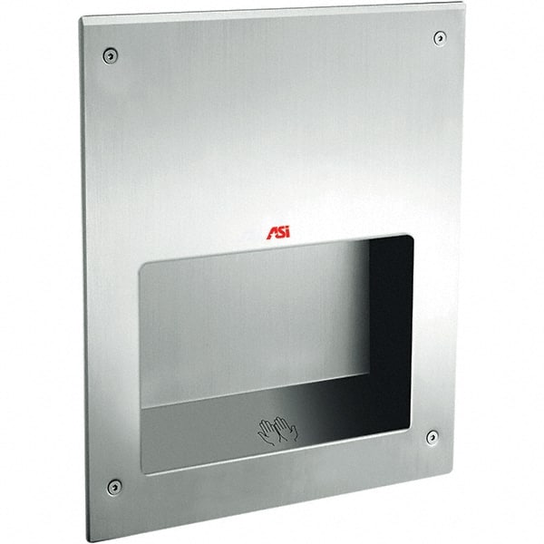 ASI-American Specialties, Inc. - 1000 Watt Satin Stainless Steel Finish Electric Hand Dryer - 115-120 Volts, 10.4 Amps, 12-5/8" Wide x 15-3/4" High x 5-1/2" Deep - Exact Tooling