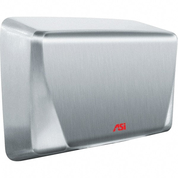ASI-American Specialties, Inc. - 1000 Watt Satin Stainless Steel Finish Electric Hand Dryer - 208-240 Volts, 5.2 Amps, 10-5/8" Wide x 8-15/32" High x 4" Deep - Exact Tooling