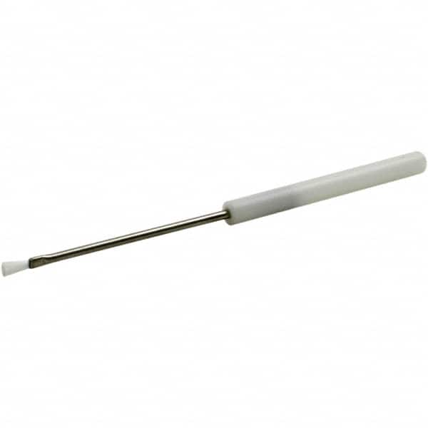 Brush Research Mfg. - 1" Angle/Flat Nylon Electronic Applicator Brush - 1/32" Bristle Length, 6-1/4" Plastic Dowel Handle - Exact Tooling