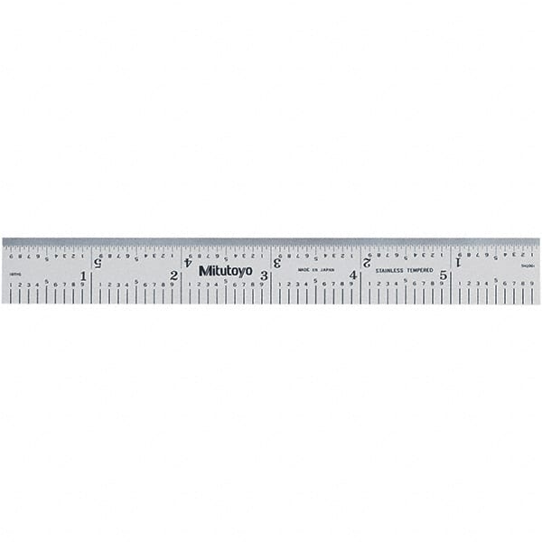 Mitutoyo - Steel Rules Length (Inch): 6 Length (mm): 150.00 - Exact Tooling