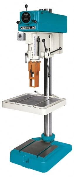 Clausing - 20" Swing, Variable Speed Pulley Drill Press - Variable Speed, 3/4 to 1-1/2 hp, Three Phase - Exact Tooling