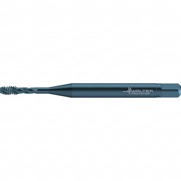 Walter-Prototyp - #4-40 UNC 3 Flute 2B/3B Semi-Bottoming Spiral Flute Tap - High Speed Steel, Oxide Finish, 56mm OAL, Right Hand Flute, Right Hand Thread, Series TC117 - Exact Tooling