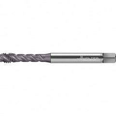 Walter-Prototyp - 1/4-20 UNC 3 Flute 2BX Semi-Bottoming Spiral Flute Tap - High Speed Steel, TiAlN Finish, 80mm OAL, Right Hand Flute, Right Hand Thread, Series TC142 - Exact Tooling
