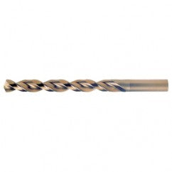 #39 RHS / RHC HSS-CO 8% (M42) 135 Degree Split Point Q-Cobalt Wide Land Parabolic Jobber Drill - Straw / Gold Oxide - Exact Tooling