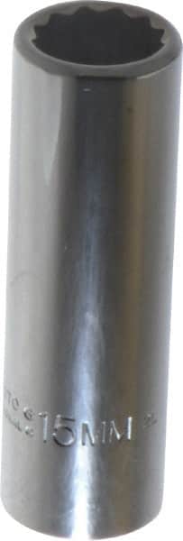 Proto - 3/8" Drive, Deep Hand Socket - 12 Points, 2-3/4" OAL, Chrome Finish - Exact Tooling
