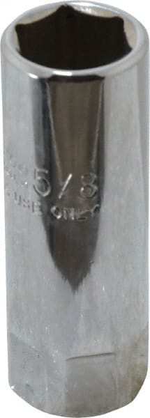 Proto - 5/8", 1/2" Drive, Spark Plug Hand Socket - 6 Points, 2-1/2" OAL, Chrome Finish - Exact Tooling