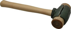Garland - 2-3/4 Lb Head 1-3/4" Face Rawhide Split Head Hammer - 12-3/4" OAL, Wood Handle - Exact Tooling