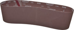 Norton - 6" Wide x 48" OAL, 220 Grit, Aluminum Oxide Abrasive Belt - Aluminum Oxide, Very Fine, Coated, X Weighted Cloth Backing, Series R228 - Exact Tooling