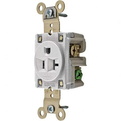 Hubbell Wiring Device-Kellems - 125V 20A NEMA 5-20R Industrial Grade White Straight Blade Single Receptacle - Exact Tooling
