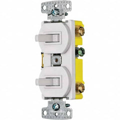 Hubbell Wiring Device-Kellems - Combination Wall Switch & Receptacles Combination Switch/Receptacle Type: Toggle Switch Color: White - Exact Tooling