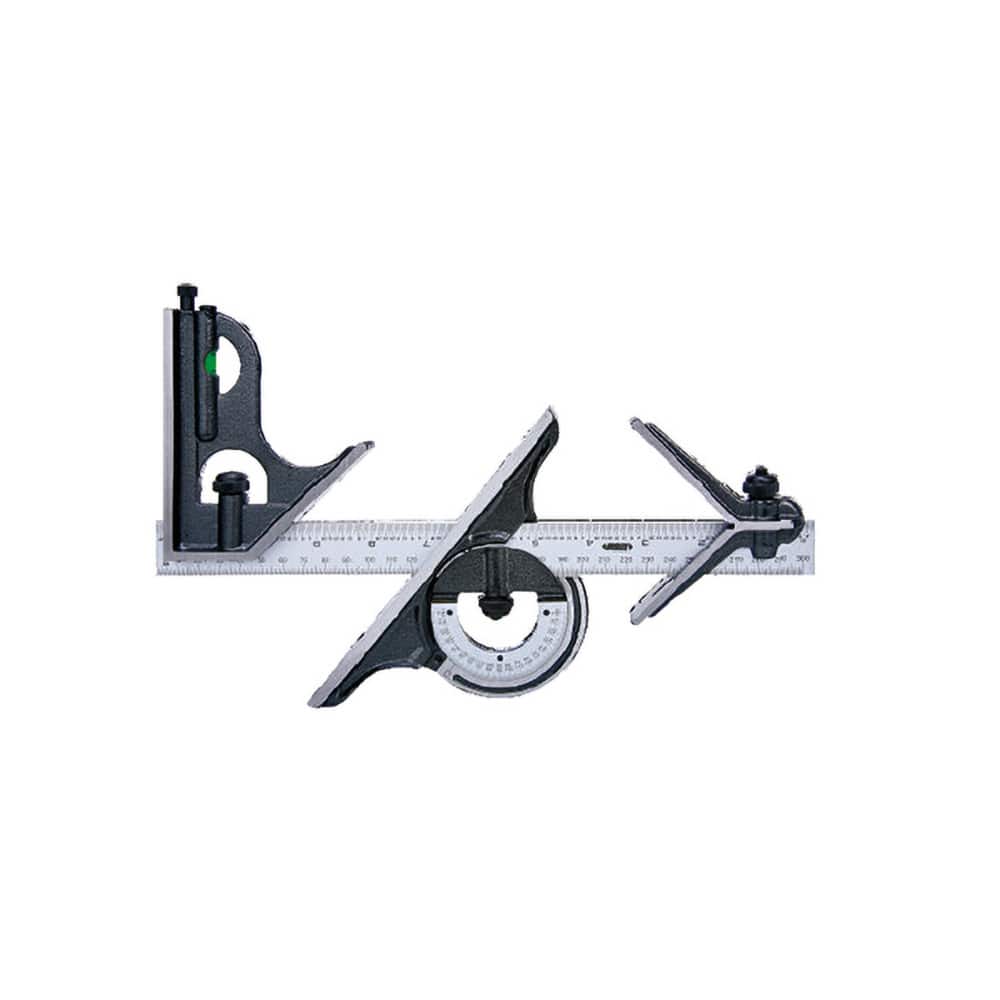 Insize USA LLC - Combination Square Sets; Number of Pieces: 4 ; Blade Length (mm): 300.0000 ; Blade Length (Inch): 12 ; Blade Length (Decimal Inch): 12.0000 ; Graduation Style: Inch/Metric ; Graduation (Inch): 1/32; 1/64 - Exact Tooling