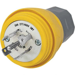Hubbell Wiring Device-Kellems - 3-Phase Wye 277/480 VAC 30A NEMA L22-30P Industrial Twist Lock Plug - Exact Tooling