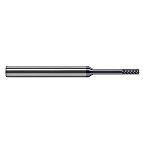 Variable Helix End Mills for Exotic Alloys - Finishers - 0.0400″ Cutter Diameter × 0.1200″ Length of Cut × 0.3250″ Reach Carbide Square End Mill Finisher for Exotic Alloys, 6 Flutes, AlTiN Nano Coated