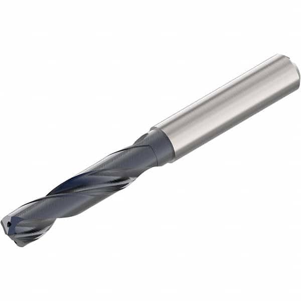 Seco - 9.1mm 140° Spiral Flute Solid Carbide Screw Machine Drill Bit - Exact Tooling