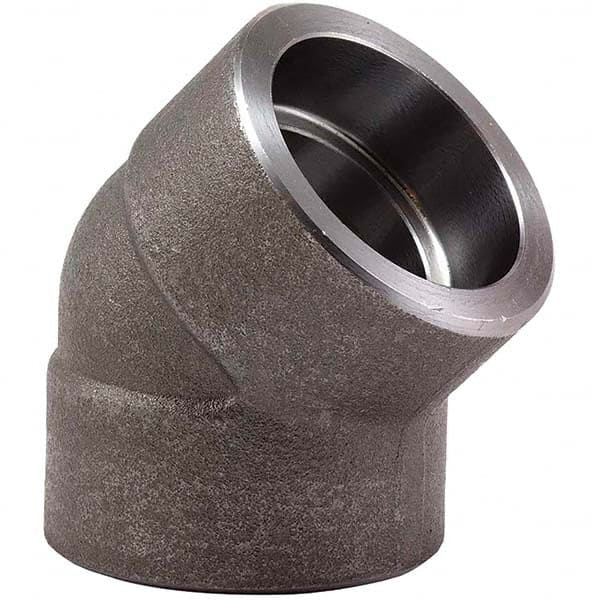 Merit Brass - Black Pipe Fittings; Type: 45 Degree Elbow ; Fitting Size: 3 (Inch); End Connections: Socket x Socket ; Classification: 3000 ; Material: Carbon Steel ; Finish/Coating: Mill/Oil - Exact Tooling