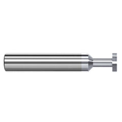 0.1250″ (1/8″) Cutter Diameter × 0.0150″ (1/64″) Width × 0.1870″ (3/16″) Neck Length Carbide Square Standard Keyseat Cutter Non-Ferrous, 4 Flutes, TiB2 Coated
