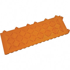 Ergo Advantage - 6" Long x 18" Wide x 1" Thick, Anti-Fatigue Modular Matting Anti-Fatigue Flooring - 2 Interlocking Sides, Orange, For Dry Areas - Exact Tooling