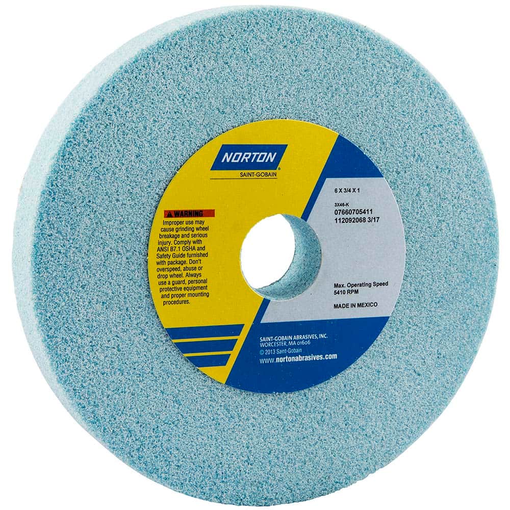 Norton - Bench & Pedestal Grinding Wheels Wheel Diameter (Inch): 6 Hole Size (Inch): 1 - Exact Tooling
