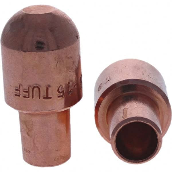 Tuffaloy - Spot Welder Tips For Use With: 5RW Cap Taper Electrode Holder Type: Male Cap B Nose (Dome) - Exact Tooling