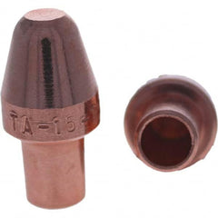 Tuffaloy - Spot Welder Tips For Use With: 5RW Cap Taper Electrode Holder Type: Male Cap A Nose (Pointed) - Exact Tooling