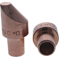 Tuffaloy - Spot Welder Tips For Use With: 5RW Cap Taper Electrode Holder Type: Male Cap D Nose (Offset) - Exact Tooling