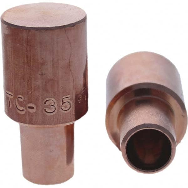 Tuffaloy - Spot Welder Tips For Use With: 5RW Cap Taper Electrode Holder Type: Male Cap C Nose (Flat) - Exact Tooling
