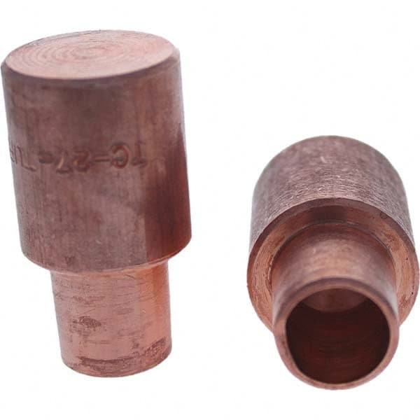 Tuffaloy - Spot Welder Tips For Use With: 6RW Cap Taper Electrode Holder Type: Male Cap C Nose (Flat) - Exact Tooling