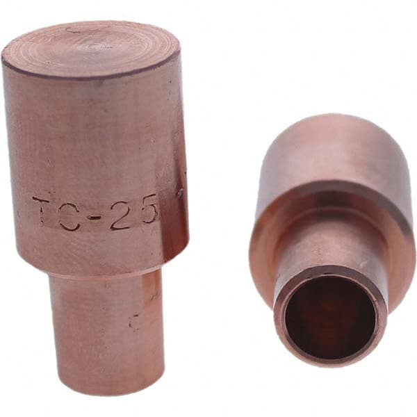 Tuffaloy - Spot Welder Tips For Use With: 5RW Cap Taper Electrode Holder Type: Male Cap C Nose (Flat) - Exact Tooling