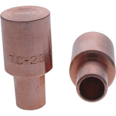 Tuffaloy - Spot Welder Tips For Use With: 5RW Cap Taper Electrode Holder Type: Male Cap C Nose (Flat) - Exact Tooling