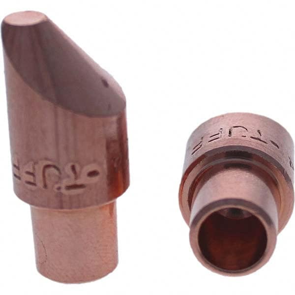 Tuffaloy - Spot Welder Tips For Use With: 4RW Cap Taper Electrode Holder Type: Male Cap D Nose (Offset) - Exact Tooling