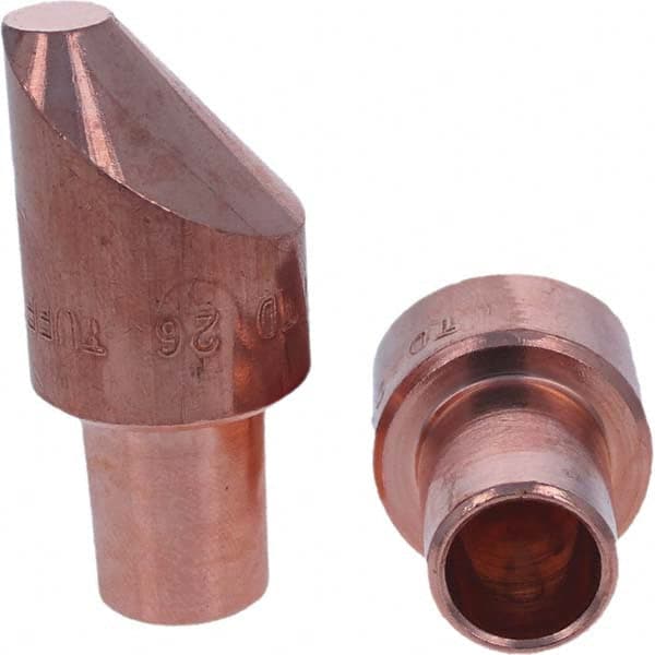 Tuffaloy - Spot Welder Tips For Use With: 6RW Cap Taper Electrode Holder Type: Male Cap D Nose (Offset) - Exact Tooling