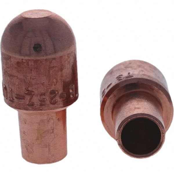 Tuffaloy - Spot Welder Tips For Use With: 5RW Cap Taper Electrode Holder Type: Male Cap B Nose (Dome) - Exact Tooling