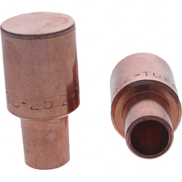 Tuffaloy - Spot Welder Tips For Use With: 5RW Cap Taper Electrode Holder Type: Male Cap C Nose (Flat) - Exact Tooling