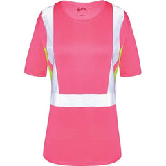 GSS Safety - Size 3XL Pink, Lime & Silver High Visibility Short Sleeve T-Shirt - Exact Tooling
